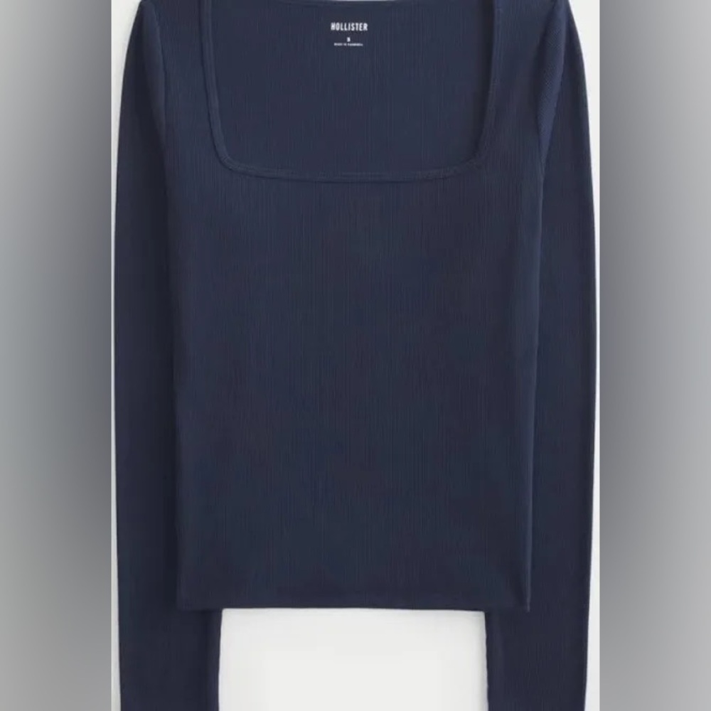 Hollister Black Fitted Long Sleeve Blouse
